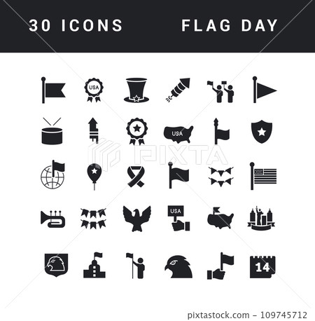 Vector Simple Icons of Flag Day Vector Simple Icons of Flag Day 109745712