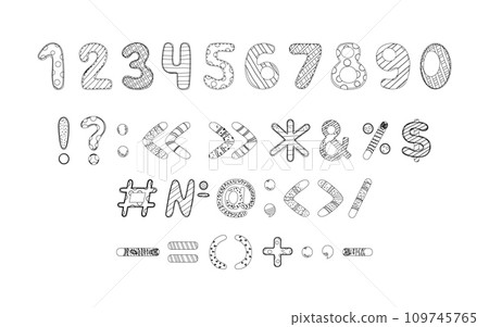 Collection of Numbers and Punctuation marks 109745765