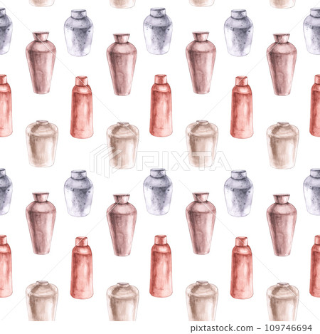 Wedding pattern with vases on a white background Wedding pattern with vases on a white background 109746694