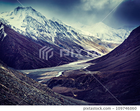 Severe mountains - View of Himalayas, India 109746860
