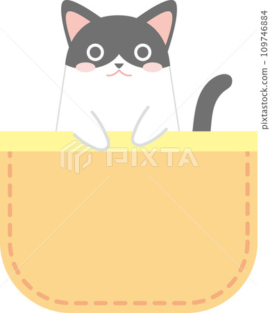 口袋裡的貓_八件黑白_黃色口袋 109746884