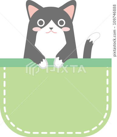 口袋裡的貓_燕尾服貓_綠色口袋 109746888