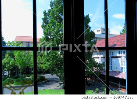 Vories Academy/Hyde Memorial Hall in Omihachiman City (school building through the window) Vories Academy/Hyde Memorial Hall in Omihachiman City (school building through the window) 109747153
