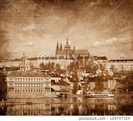 View of Charles bridge over Vltava river and Gradchany View of Charles bridge over Vltava river and Gradchany 109747164