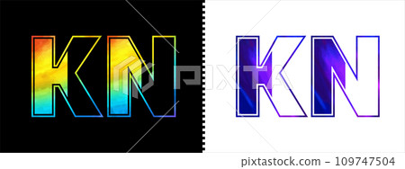 Unique KN letter logo Icon vector template. Premium stylish alphabet logo design for corporate business Unique KN letter logo Icon vector template. Premium stylish alphabet logo design for corporate business 109747504