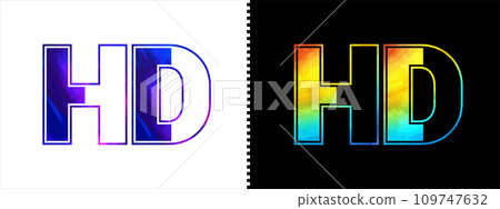 Initial letter HD logo Icon vector design template. Premium luxurious logotype for corporate business identity Initial letter HD logo Icon vector design template. Premium luxurious logotype for corporate business identity 109747632