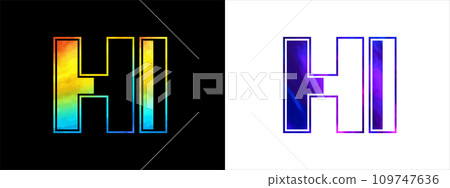 Letter HI logo design vector template. Creative modern luxurious logotype for corporate business identity Letter HI logo design vector template. Creative modern luxurious logotype for corporate business identity 109747636
