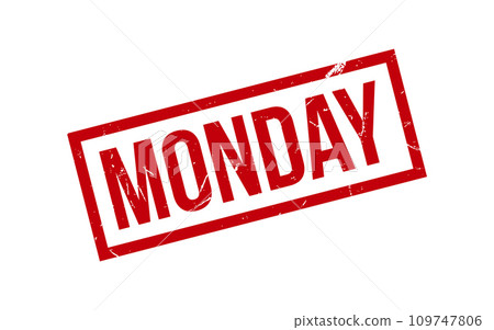 Monday Rubber Stamp Seal Vector 109747806