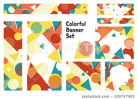 Banner set_Rough Memphis pattern Banner set_Rough Memphis pattern 109747905