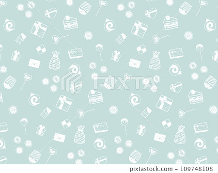 手繪簡單糖果圖案背景-淺藍色 109748108