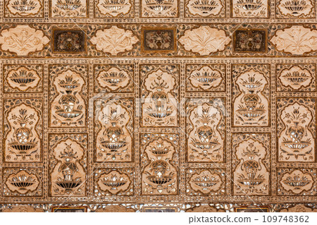 Hall of Mirrors wall in Sheesh Mahal, Amber fort 109748362