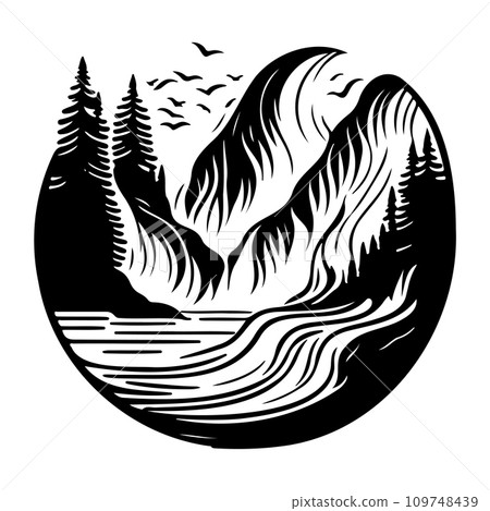 falling water river Icon hand draw black colour logo symbol perfect. falling water river Icon hand draw black colour logo symbol perfect. 109748439