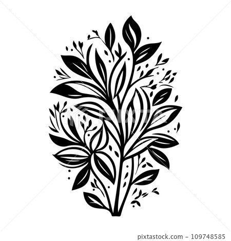 flower batik pattern Icon hand draw black colour logo symbol perfect. 109748585