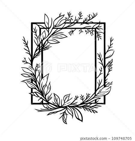 Square Frame Flower batik Icon hand draw black colour logo symbol perfect. Square Frame Flower batik Icon hand draw black colour logo symbol perfect. 109748705