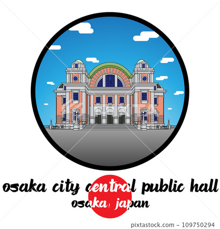 Circle Icon Osaka City Central Public Hall. vector illustration 109750294