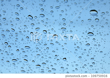 Water drops attached to the glass Water drops attached to the glass 109750916