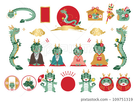 龍年可愛的龍插畫集 109751319