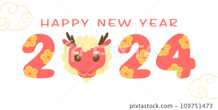 Festive Chinese Dragon face Cartoon Illustration for New Year 2024 Celebration Festive Chinese Dragon face Cartoon Illustration for New Year 2024 Celebration 109751473
