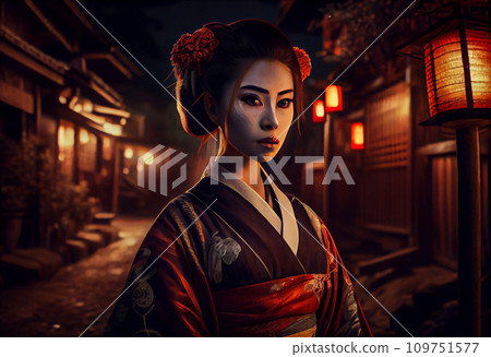 beautiful geisha girl cosplayer jujutsu kaisen styl beautiful geisha girl cosplayer jujutsu kaisen styl 109751577