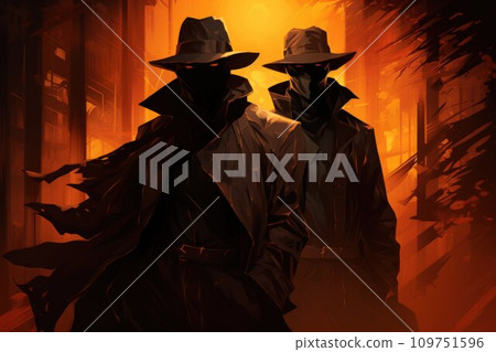 Shadowy assassins, trained in the art of stealth and infiltration - Generative AI 109751596
