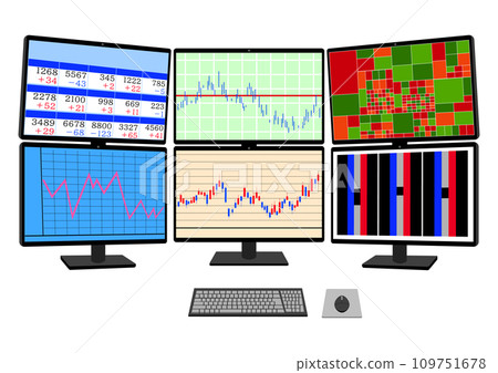 在具有多個顯示器的電腦上進行股票交易 109751678