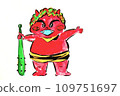 說到節分，惡魔們會在神社內外丟豆子，或是戴上面向幸運方向的圓形頭飾。 109751697