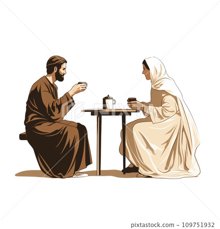 believers drinking coffee 2 109751932