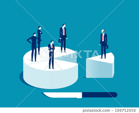 Robot and human on cake. Artificial intelligence business vector illustration 109752058