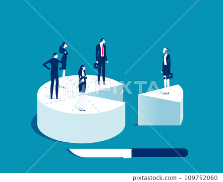 Robot and human on cake. Artificial intelligence business vector illustration 109752060
