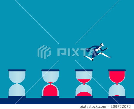 Robot and time. Artificial intelligence business vector illustration Robot and time. Artificial intelligence business vector illustration 109752073