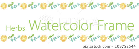 Illustration frame of herbs and plants used for aroma. watercolor style vector material 109752544