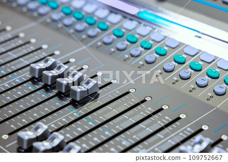 Control panel for an audio system equalizer with volume sound mixer 109752667