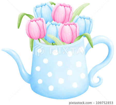 Watercolor Teapot Clipart: Classic Charm for Any Design 109752853