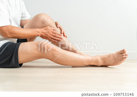 Image of unwanted hair, hair removal, and shaving for men (legs with and without hair removal) 109753148