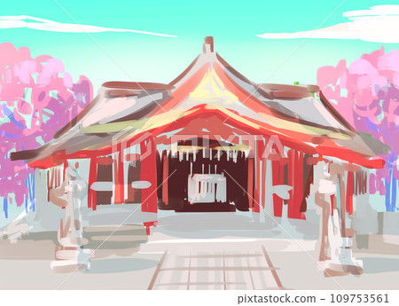 About shrine background spring cherry blossoms About shrine background spring cherry blossoms 109753561