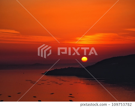 Evening view of the Harima Sea from Cape Manyo in December 2023 Evening view of the Harima Sea from Cape Manyo in December 2023 109753782