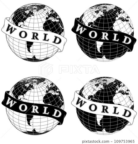 Planet earth surrounded with ribbon 109753965