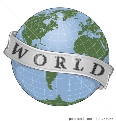Planet earth surrounded with ribbon Planet earth surrounded with ribbon 109753966