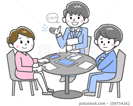 顧客聆聽銷售人員的產品解說 109754262