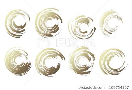 Gold brush circle set 109754537