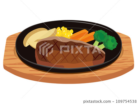 Western food_Beef steak Teppanyaki 109754538
