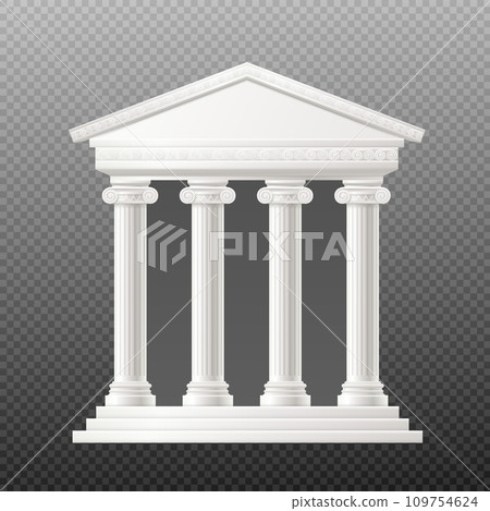 Antique entrance arch porch with columns realistic vector illustration isolated. 109754624