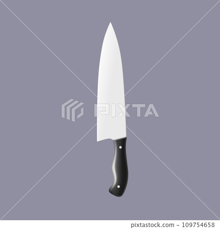 New chef knife on a gray background. 109754658
