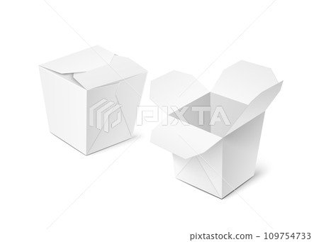 Take away food box or container template, realistic vector illustration isolated. 109754733