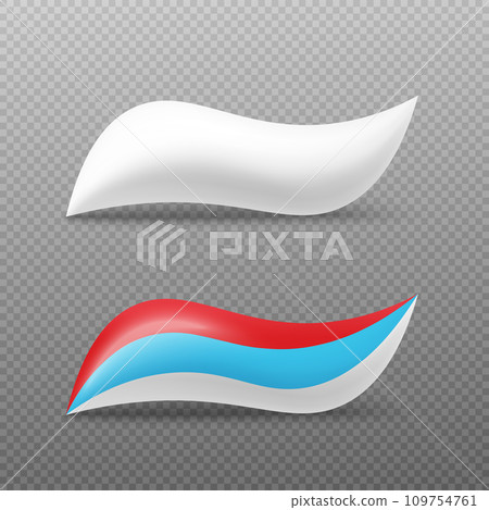 White and striped toothpaste blob set on transparent background White and striped toothpaste blob set on transparent background 109754761