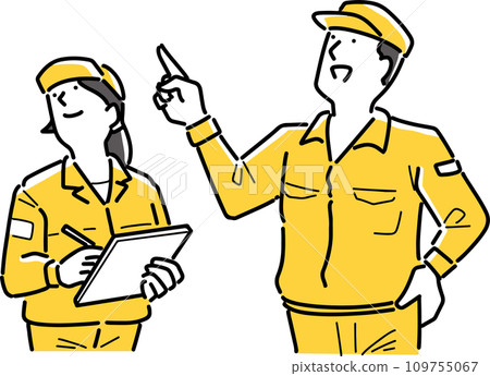 Male and female field workers in focus 109755067