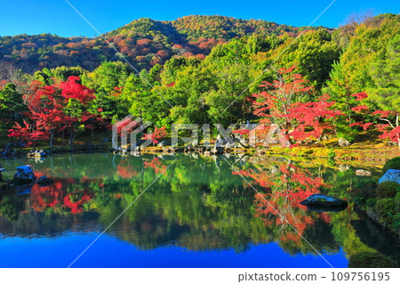 [京都府]嵐山天龍寺的對稱秋葉（草源池庭園） 109756195
