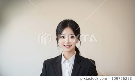 日本職業婦女微笑著黑色西裝“AI生成圖像” 109756258
