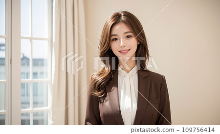 身穿西裝的日本職業女性接待員“AI生成圖像” 109756414
