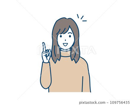 Illustration of a young woman flashing and talking Illustration of a young woman flashing and talking 109756435